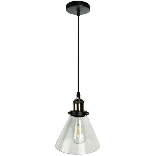 Suspension moderne LED noir avec abat-jour en verre Loft