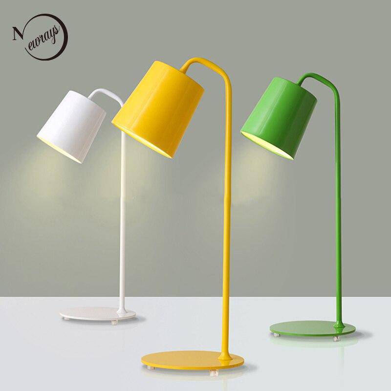 Modern LED desk lamp with lampshade in coloured metal Study