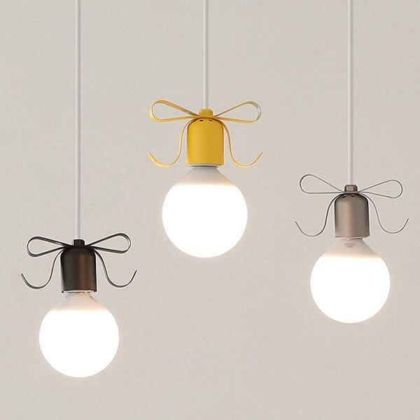 Metal design pendant light with knot