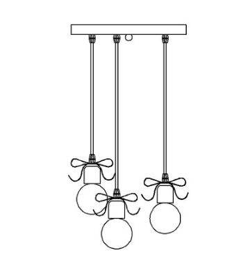 Suspension design en métal avec noeud - vue 10 sur 12