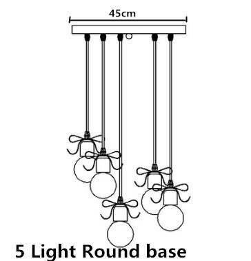 Metal design pendant light with knot