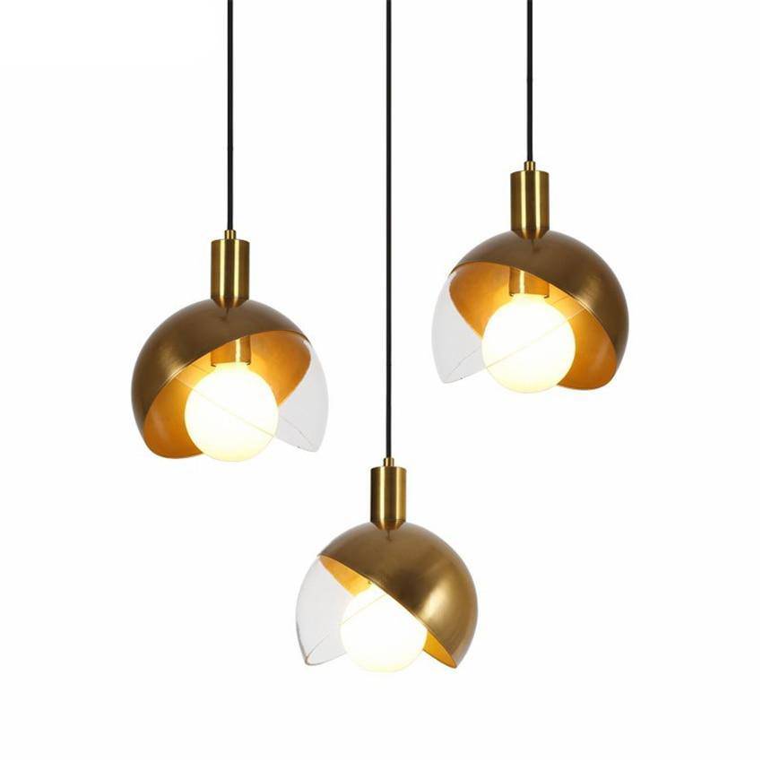 Suspension design sphère à LED dorée Greedy - vue 3 sur 6