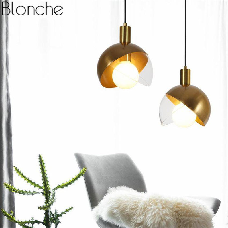 pendant light Greedy golden LED sphere design