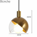 Suspension design sphère à LED dorée Greedy