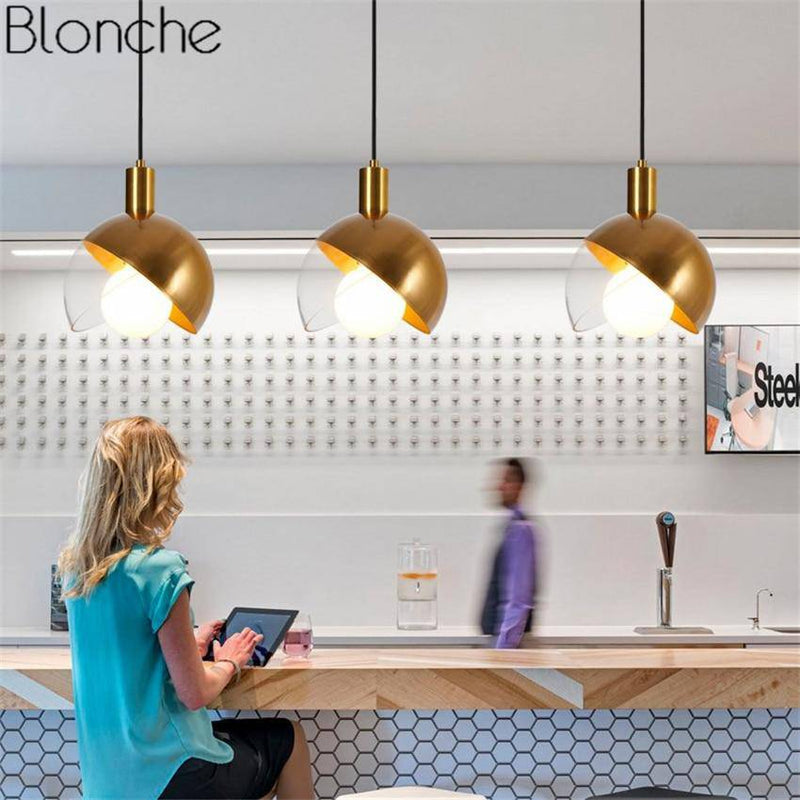 pendant light Greedy golden LED sphere design