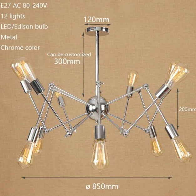 Makari modern LED spider style adjustable chandelier