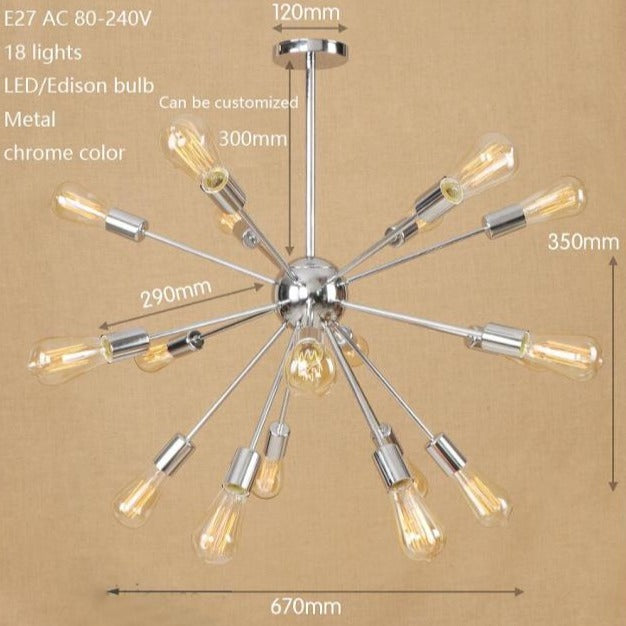 Lustre moderne LED style araignée métallique réglable Makari