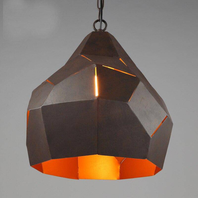 pendant light brown metal retro industrial 40cm