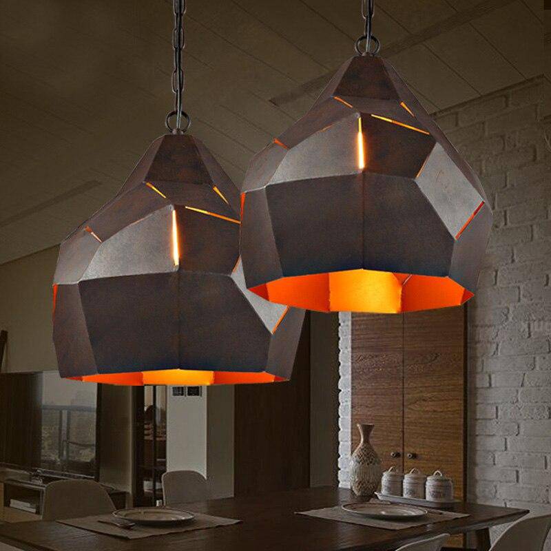 pendant light brown metal retro industrial 40cm