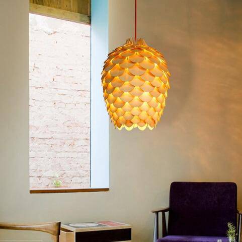 pendant light wooden design flower with petals Chiba