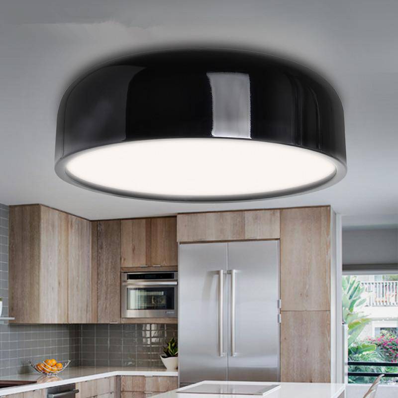 Round lacquered LED designer ceiling light