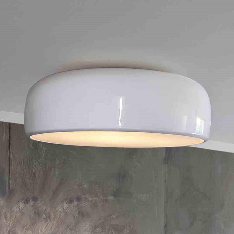 Round lacquered LED designer ceiling light