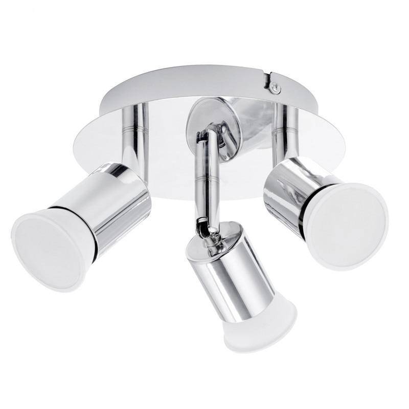 Plafonnier à 3 spots LED chromé moderne - vue 4 sur 10