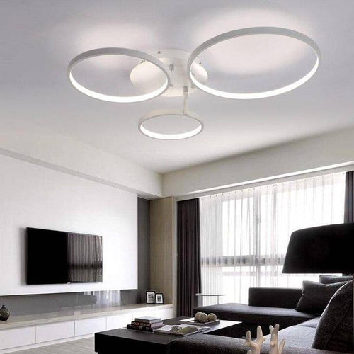 Plafonnier design en cercles blancs