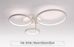 Plafonnier design en cercles blancs