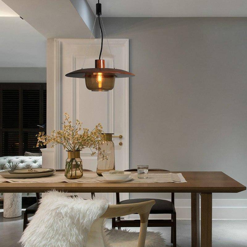 Suspension LED design en bois et verre Glass - vue 7 sur 6
