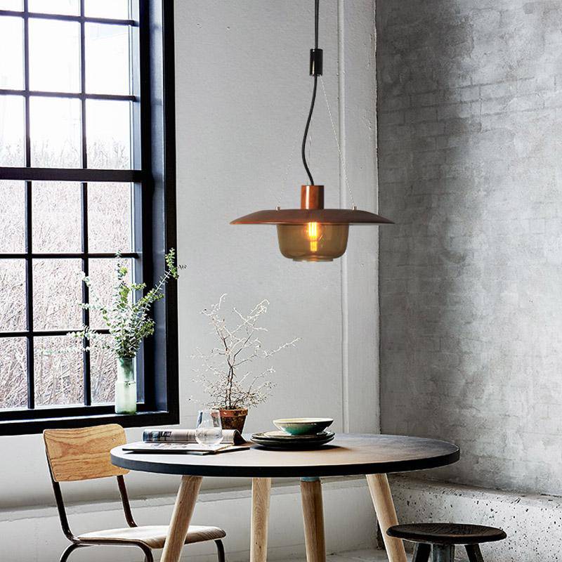 Suspension LED design en bois et verre Glass - vue 4 sur 6