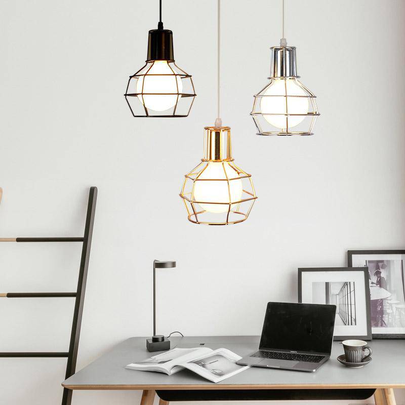 Suspension cage style vintage Edison - vue 3 sur 2