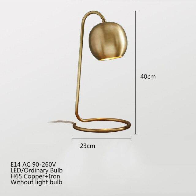 Gold LED design table lamp with lampshade metal Loft