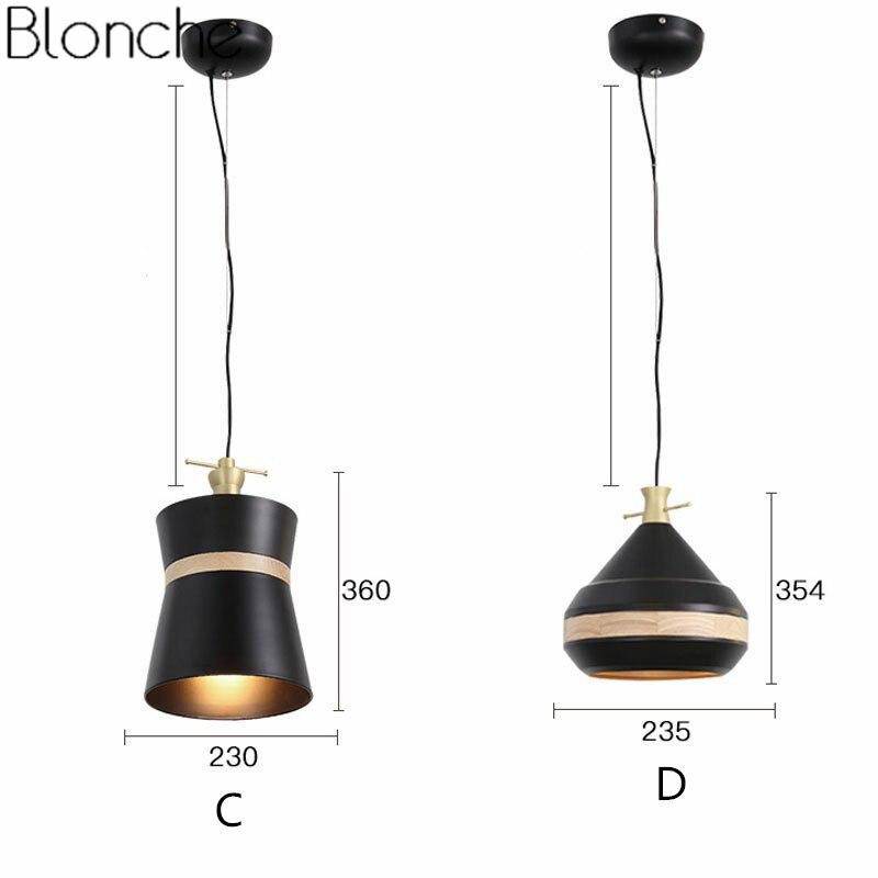 Suspension moderne LED noire et bandeau bois Country