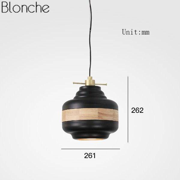 Lámpara de suspensión LED negro moderno y listón de madera rústico