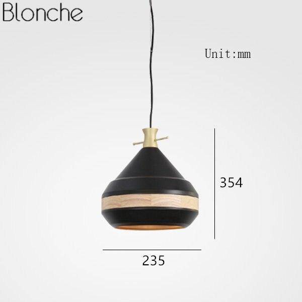 Lámpara de suspensión LED negro moderno y listón de madera rústico