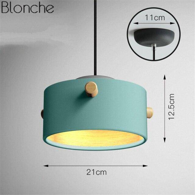 Suspension moderne LED au style macarons colorés