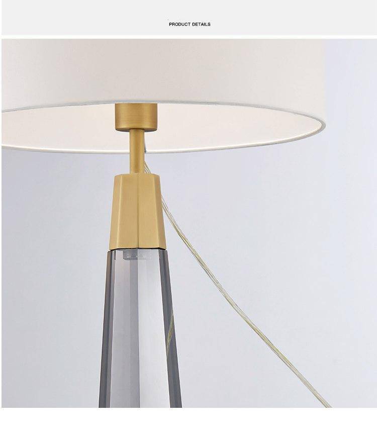 Lampe à poser design LED avec abat-jour blanc Art