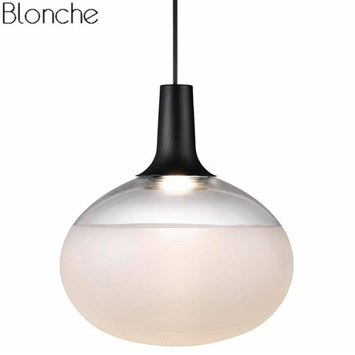 Suspension design ovale en verre à LED Oval