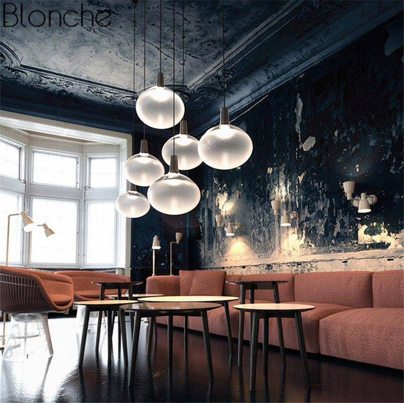 Suspension design ovale en verre à LED Oval