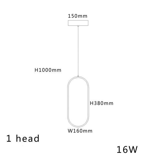 Suspension LED design ovales