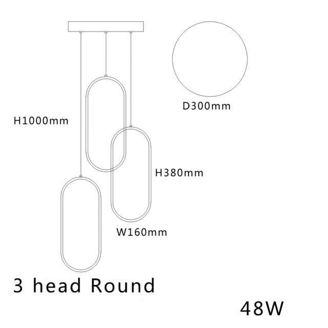 Suspension LED design ovales