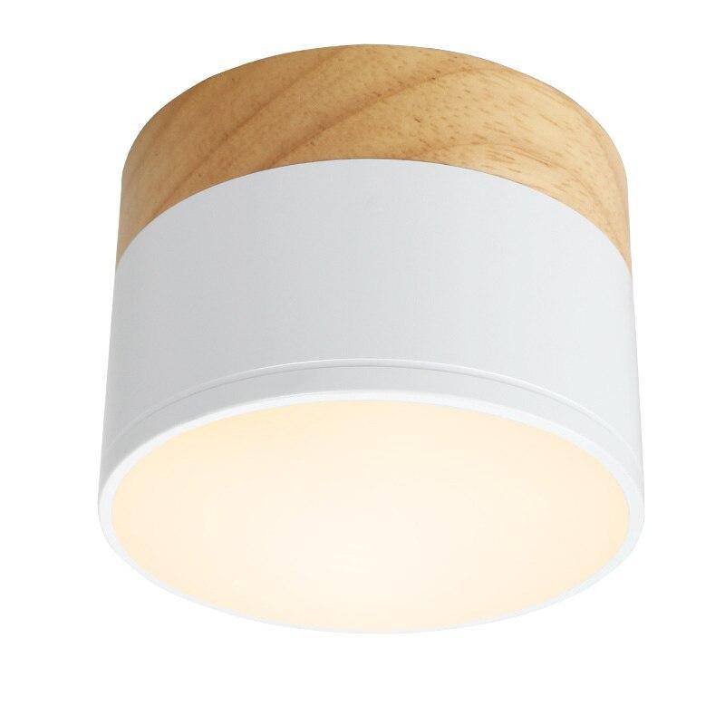 Spotlight modern round LED with wooden base Loft