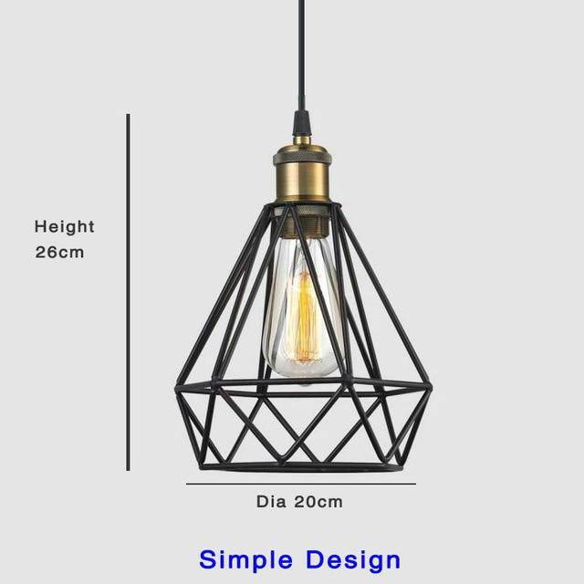 pendant light vintage style cage with ropes Rope