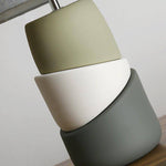 Lampe de chevet en céramique design avec abat-jour en tissu