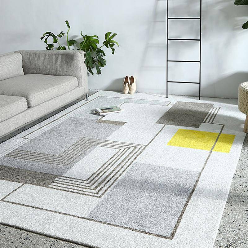 Tapis moderne rectangle aux motifs géométriques