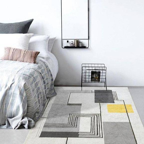 Tapis moderne rectangle aux motifs géométriques