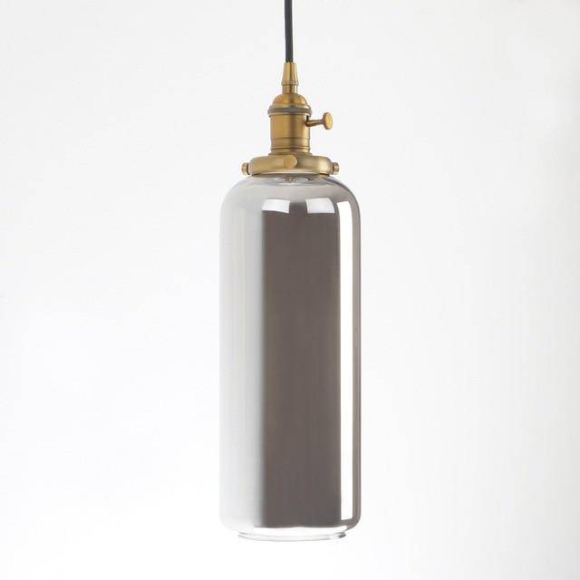 Lámpara de suspensión design Cilindro de vidrio reflectante