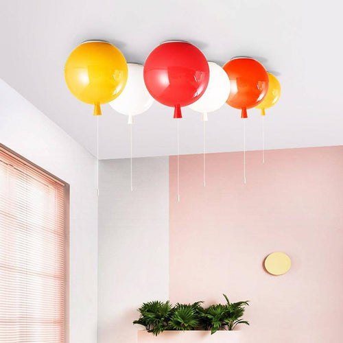 Plafonnier ballon coloré en verre Home