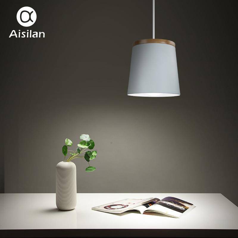 Suspension design bois et métal blanc Aisilan - vue 3 sur 7