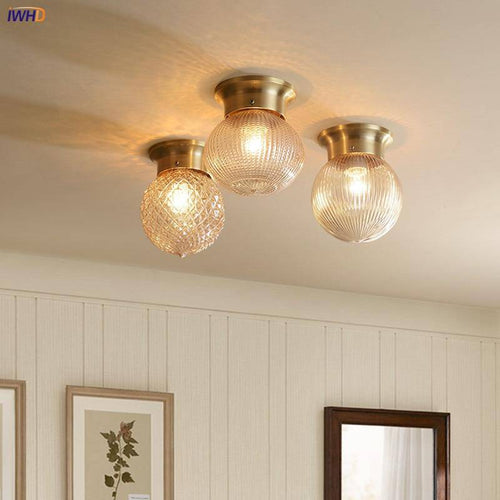LED ceiling lamp in metal and amber glass