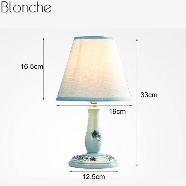 Lampe de chevet à poser avec abat-jour et base fleuri colorée