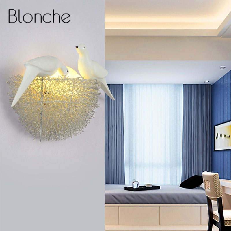 Applique LED en forme de nid d'oiseaux