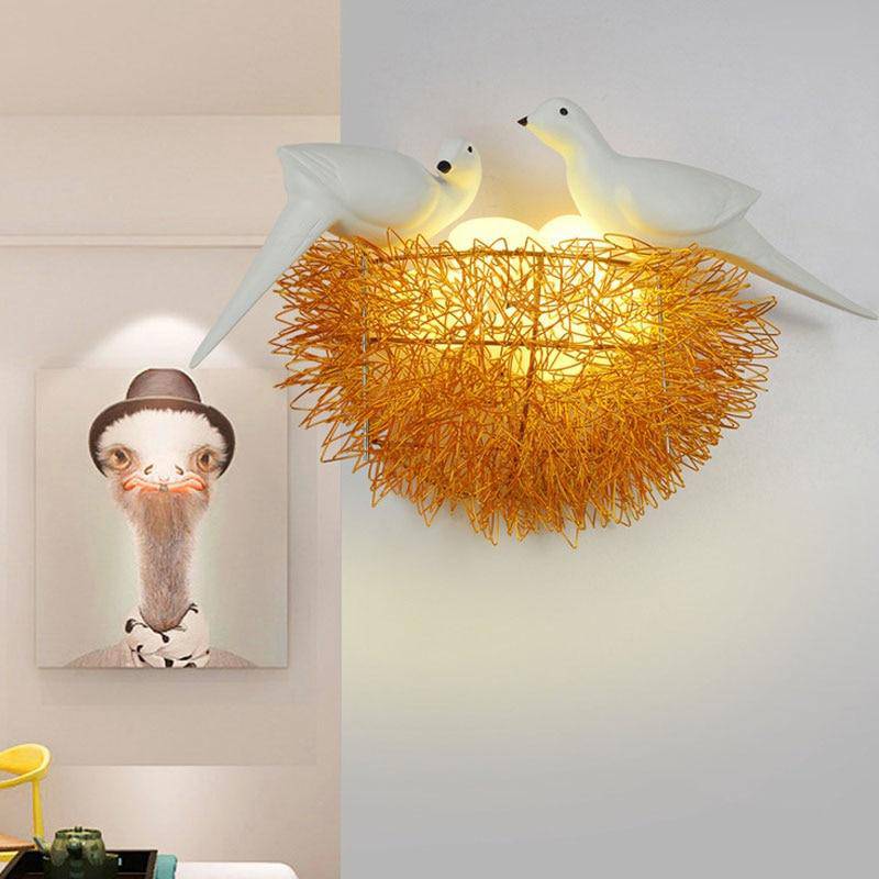 Applique LED en forme de nid d'oiseaux