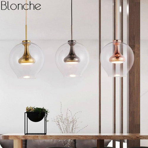 pendant light rounded glass design with LED Glass