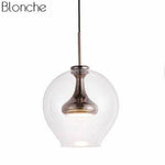 Suspension design en verre arrondi à LED Glass