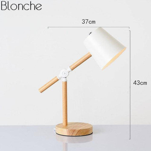 Lampe à poser en bois ajustable avec abat-jour coloré - vue 11 sur 10