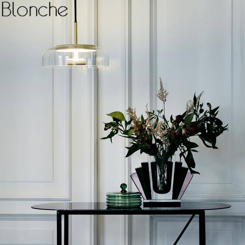 Suspension design LED avec abat-jour en verre Clear - vue 4 sur 7