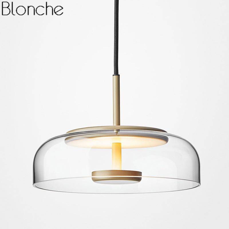 Suspension design LED avec abat-jour en verre Clear - vue 6 sur 7