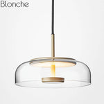 Suspension design LED avec abat-jour en verre Clear